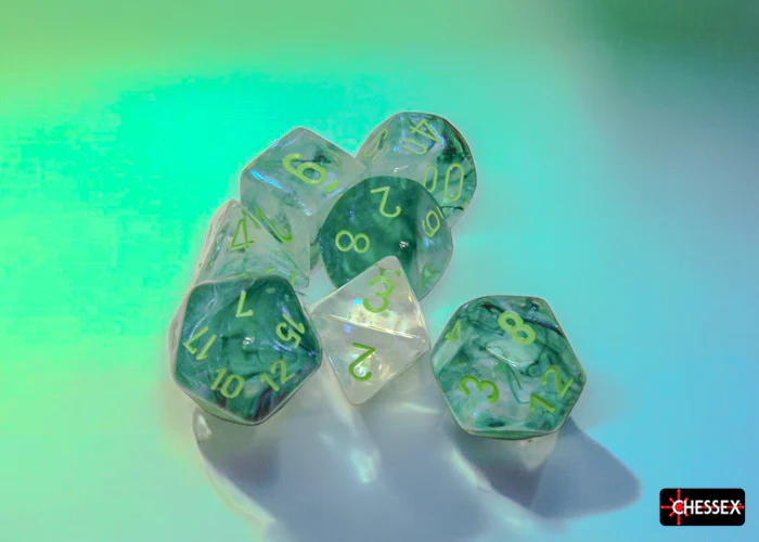 Borealis Kelp/light green Luminary Polyhedral 7-Dice Set - Image 3