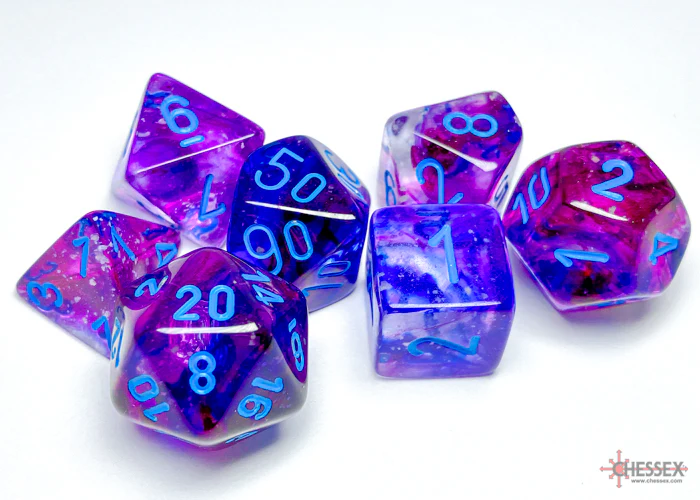Nebula Nocturnal/blue Luminary Polyhedral 7-Dice Set | Chessex - Image 3