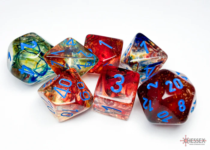 Nebula Primary/blue Luminary Polyhedral 7-Dice Set - Image 3