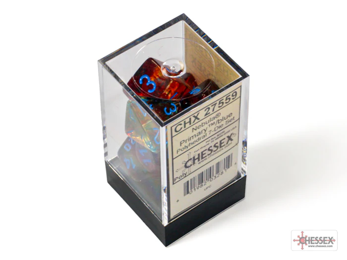 Nebula Primary/blue Luminary Polyhedral 7-Dice Set - Image 4